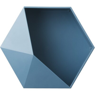 Salle de bain mur combinaison boîte de rangement hexagonale géométrique support ornement salon chambre étagère décoration de la maison: Blue