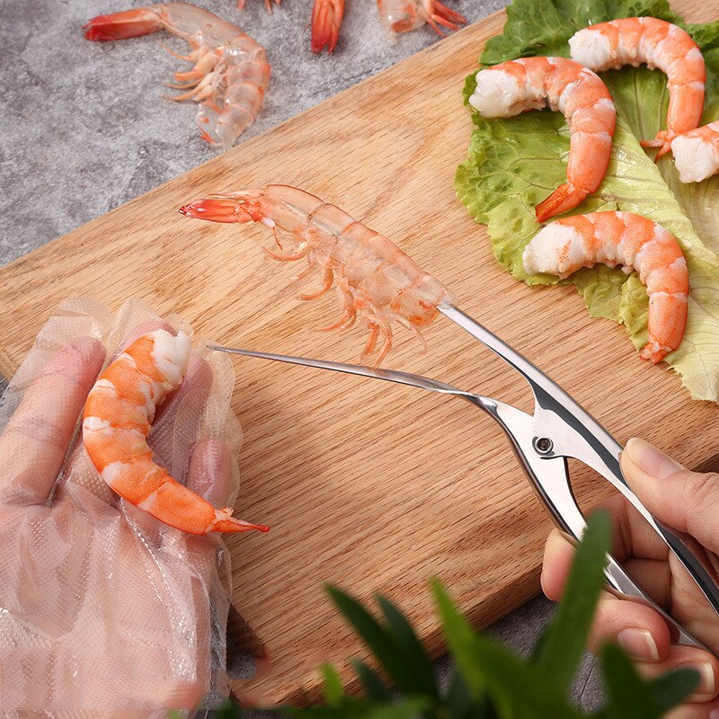 Éplucheur de crevettes acier inoxydable crevette épluche de homard dispositif d'épluchage de coquille de homard cuisine créative fruits de mer outils Gadgets de cuisine