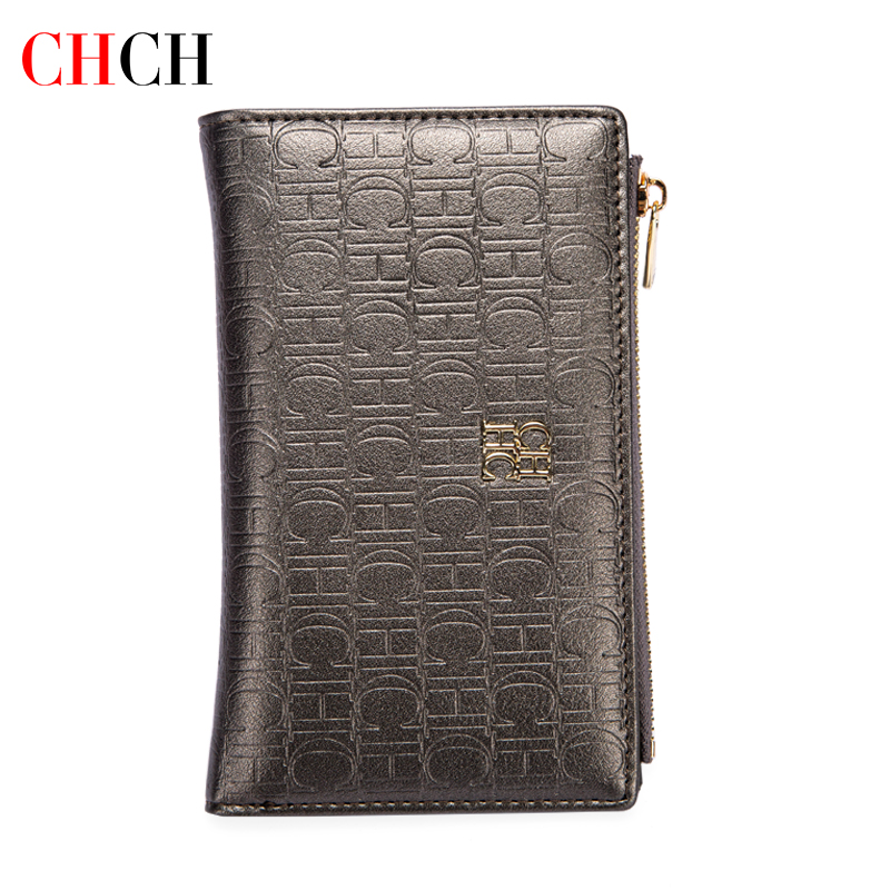 Vintage Style Women's Wallet Classic Letter Print Women's Portable Long Wallet Simple Exquisite Workmanship: GRAY