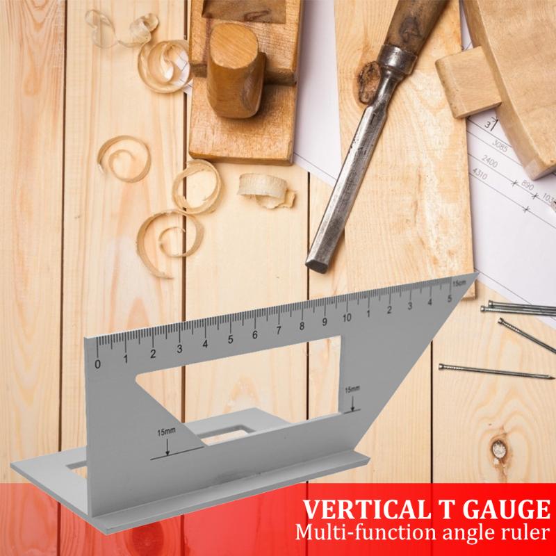 Medidor de Regla De Ángulo Recto de 45/90 grados, inglete de , regla triangular, medición de herramienta de carpintería