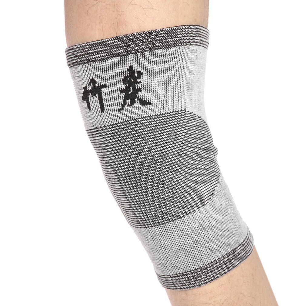 Høj elastisk behagelig knæ varm støtte bøjle ben gigt skade gym ærme knæpude bambus trækul strikket knæpude