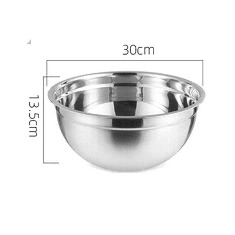 Multi-tamanho de aço inoxidável conjunto de bacias de salada de frutas de nidificação tigela de salada de cozinha de armazenamento de alimentos tigela de mistura de cozinhar para preparar: 30cm bowl