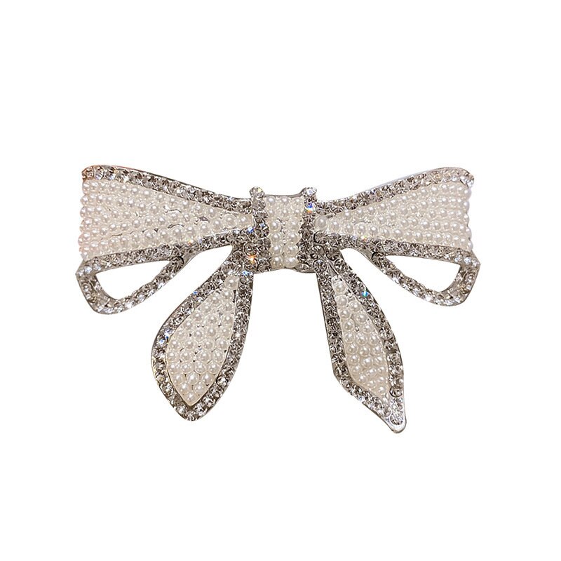 Elegante Kristallen Haarspeldjes Voor Vrouwen Parels Geplaveid Haar Clips Metalen Pinch Cock Strik Headdress Accessoires Sieraden Cadeau