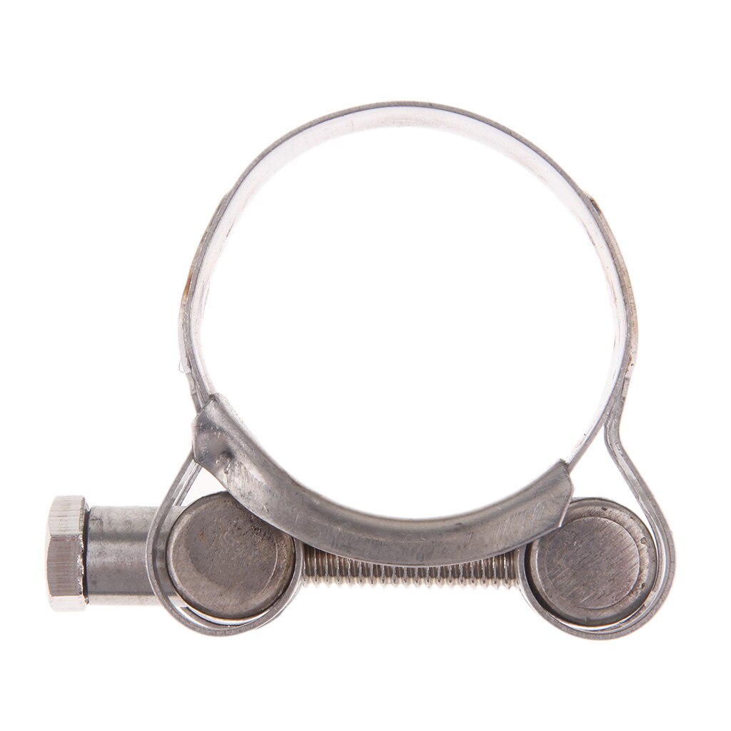 Abrazadera de tubo de escape de acero inoxidable para motocicleta, accesorio de alta resistencia para silenciador tipo deslizante, 32-55mm: 32-35mm