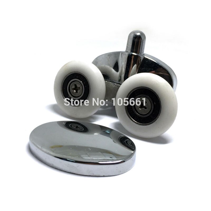 Set of 4 Oval Metal alloy double wheel Shower door rollers 23mm