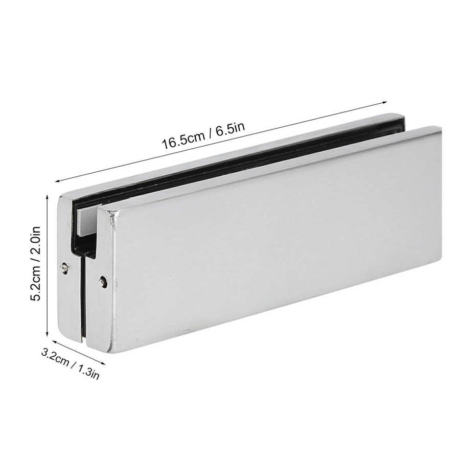 Door Floor Lock Clamp Practical Household Stainless Steel Door Security Lock 6.5x2x1.3in for Glass Door Frames Home