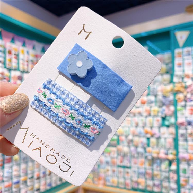 Horquilla cuadrada de encaje bordada para niñas, adorable y adorable horquilla de conejo de dibujos animados para niñas, horquilla con flecos de flores: 3