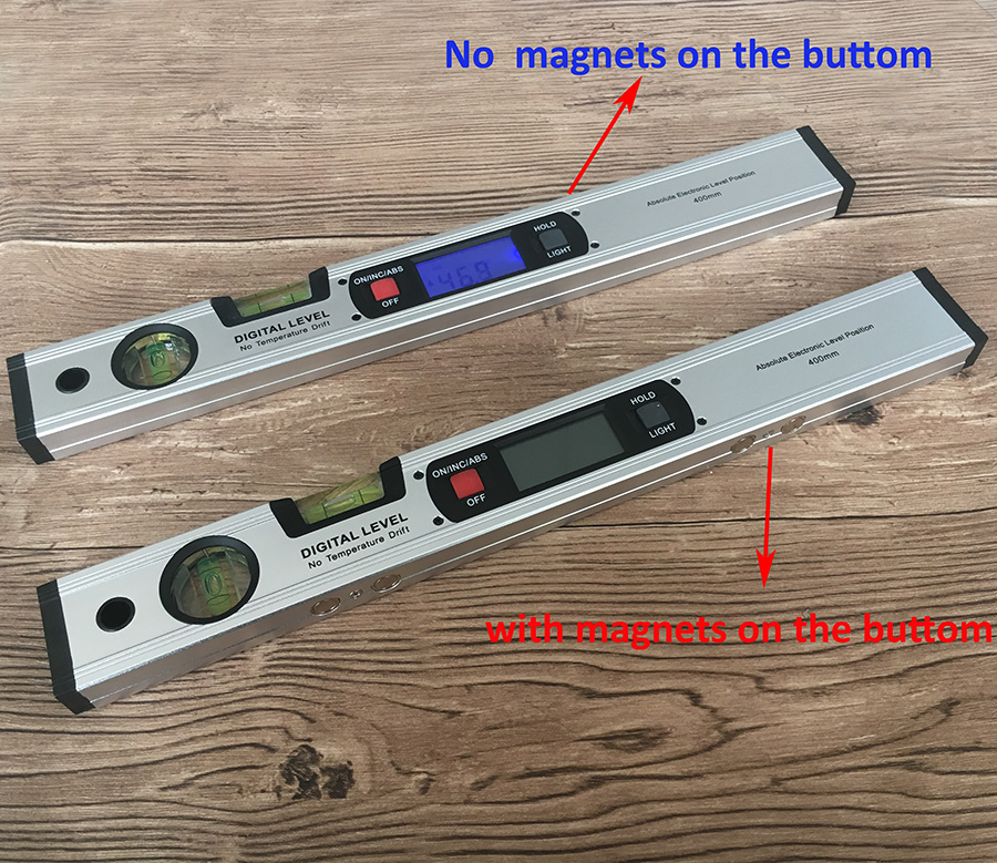 Digitaler Winkelmesser, Neigungsmesser, elektronische Wasserwaage, 360 Grad, mit/ohne Magneten, Wasserwaage, Neigungstest, Lineal 400 mm