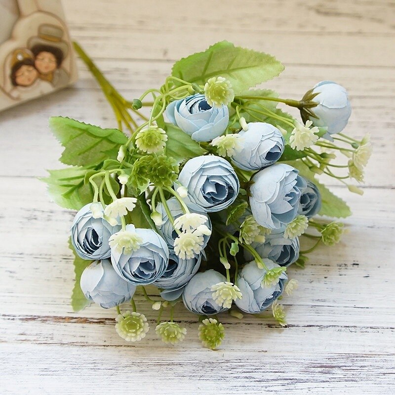 Koreansk snöflingate rosor bukett för scrapbooking heminredning tillbehör bröllop dekorativa blommor konstgjorda växter: 5