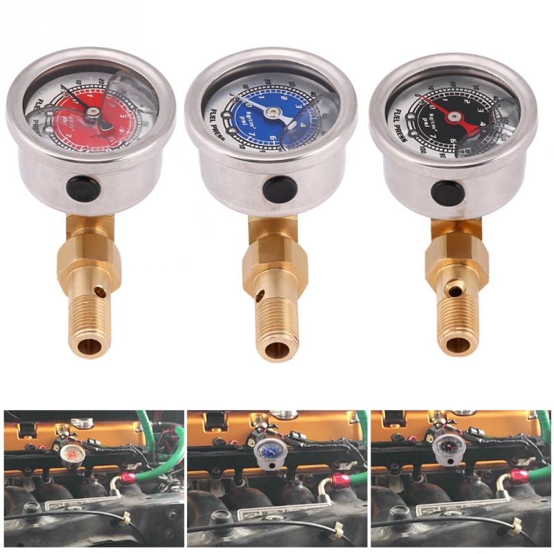 Universal Fuel Pressure Liquid Filled Regulator Gauge Adapter Kit 0-100PSI Oil Press Gauge Fuel Gauge Auto Accessories