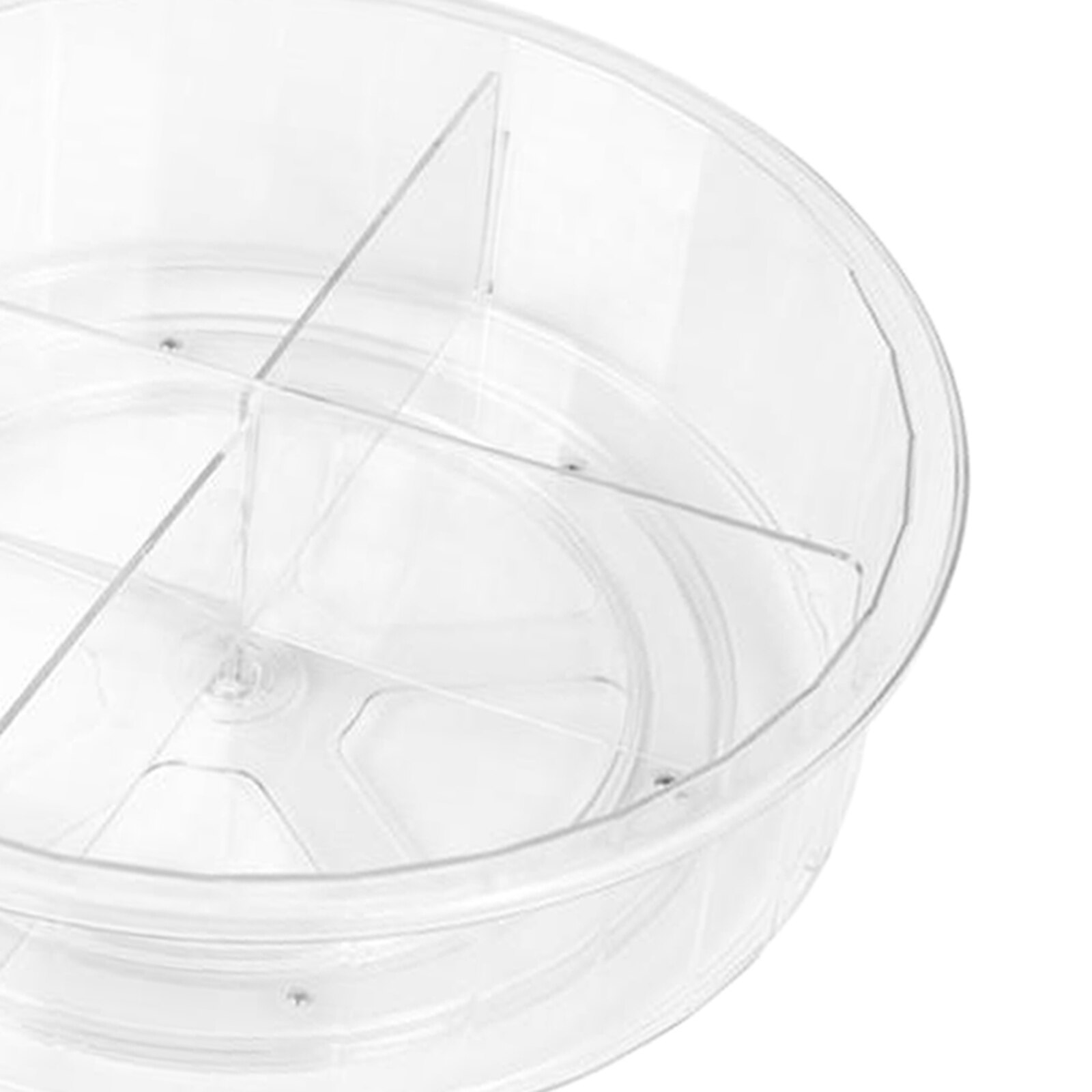 Rotating Divided Lazy Susan Turntable Storage Box Organizer for Kitchen Cabinet