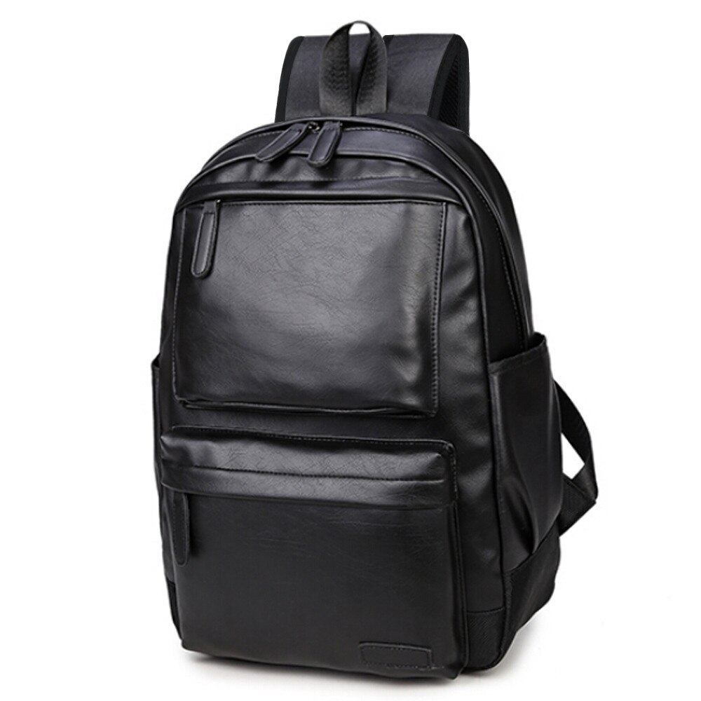 Unissex business casual mochilas bolsa de viagem couro preto grande capacidade saco para homens moda bolsas de ombro para mulher bolsas #35