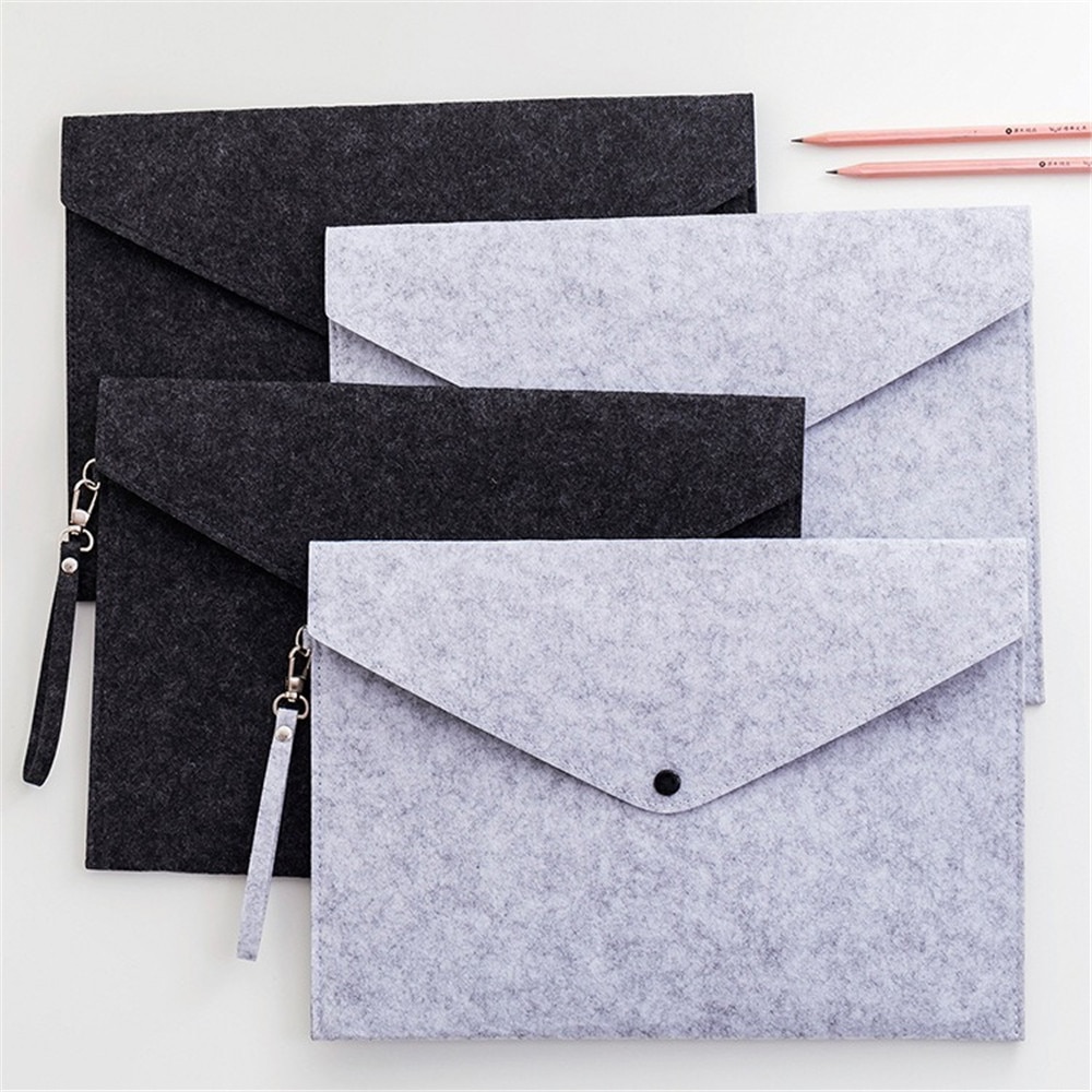 Carpeta de fieltro de gran capacidad, maletín de negocios, carpeta de archivos A4, organizador de papel para documentos de escritorio, material escolar para oficina, 1 ud.