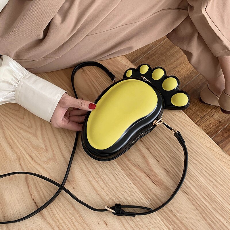 Sjov lille fod roman ung piges afslappede skuldertaske håndtaske crossbody mini taske pung kvinder daglige punge pu læder