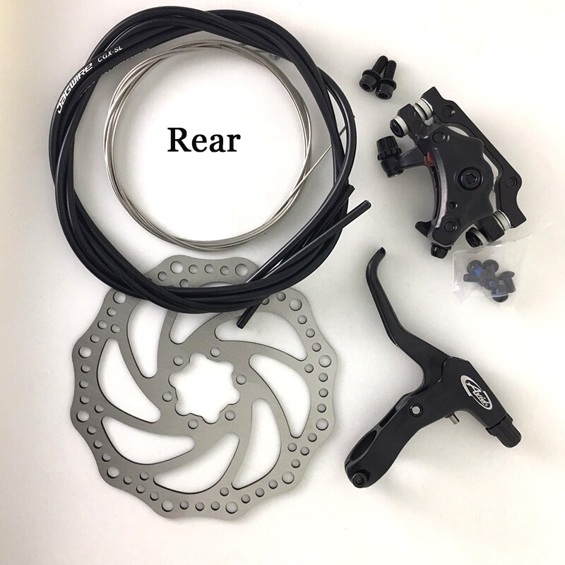 General Disk Brake Set Mountain Bike Bicycle Brake Mechanical Line Pulling Disc Brake Front Caliper Rear Caliper 160mm Cable Set: Rear Disc Brake set