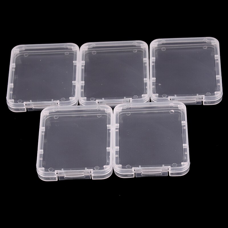 5pcs/lot Memory Card Case Box Protective Case for SD SDHC MMC XD CF Card White transparent