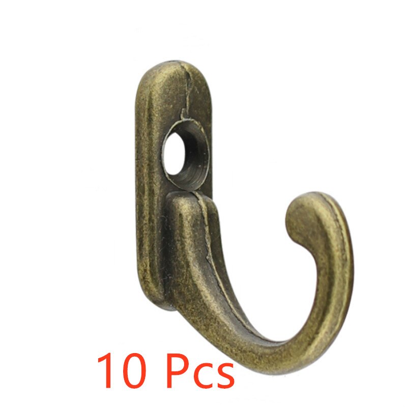 10/1 PCS Antique Hooks Small Wall Hanger Buckle Horn Lock Clasp Hook Hasp Latch For Wooden Jewelry Box Furniture Hardware: Bronze 10 Pcs