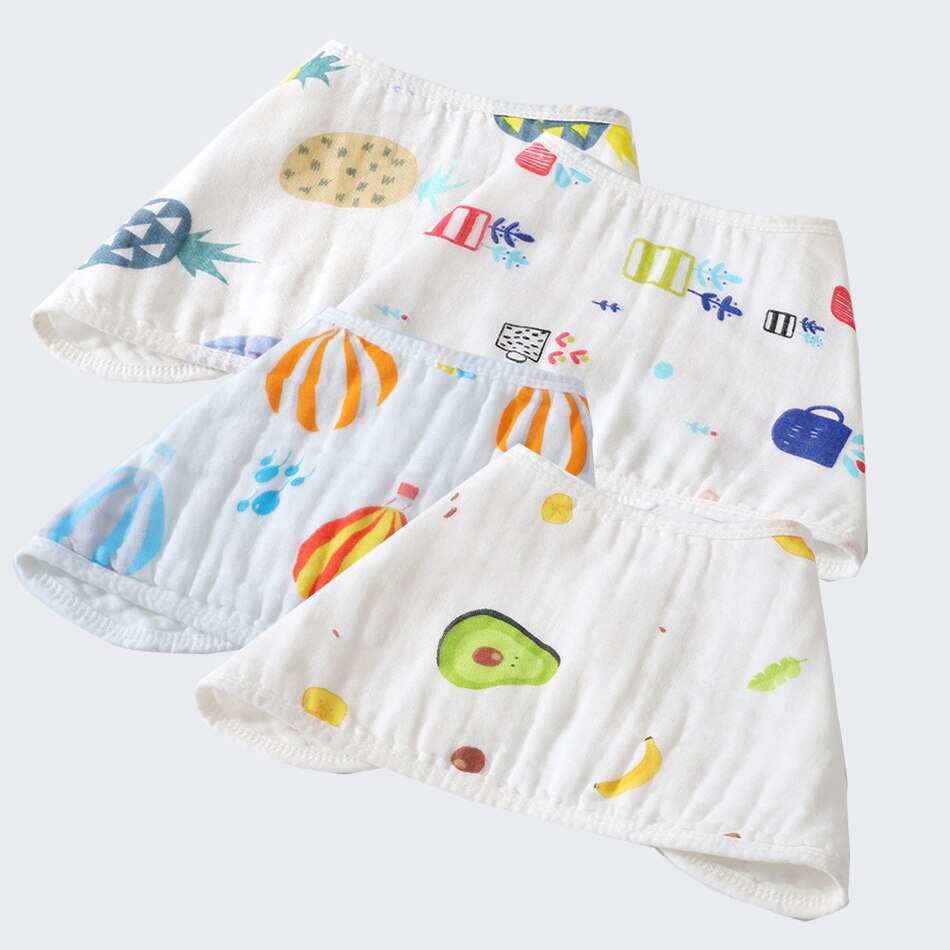 Elinfant 4 Teile/satz 6 Schichten 100% Baumwolle Musselin Multifunktionale Handtuch Spucktücher Für Neugeborenen Baby Bauch Geschmack, pflege Handtuch, Etc.: ananas
