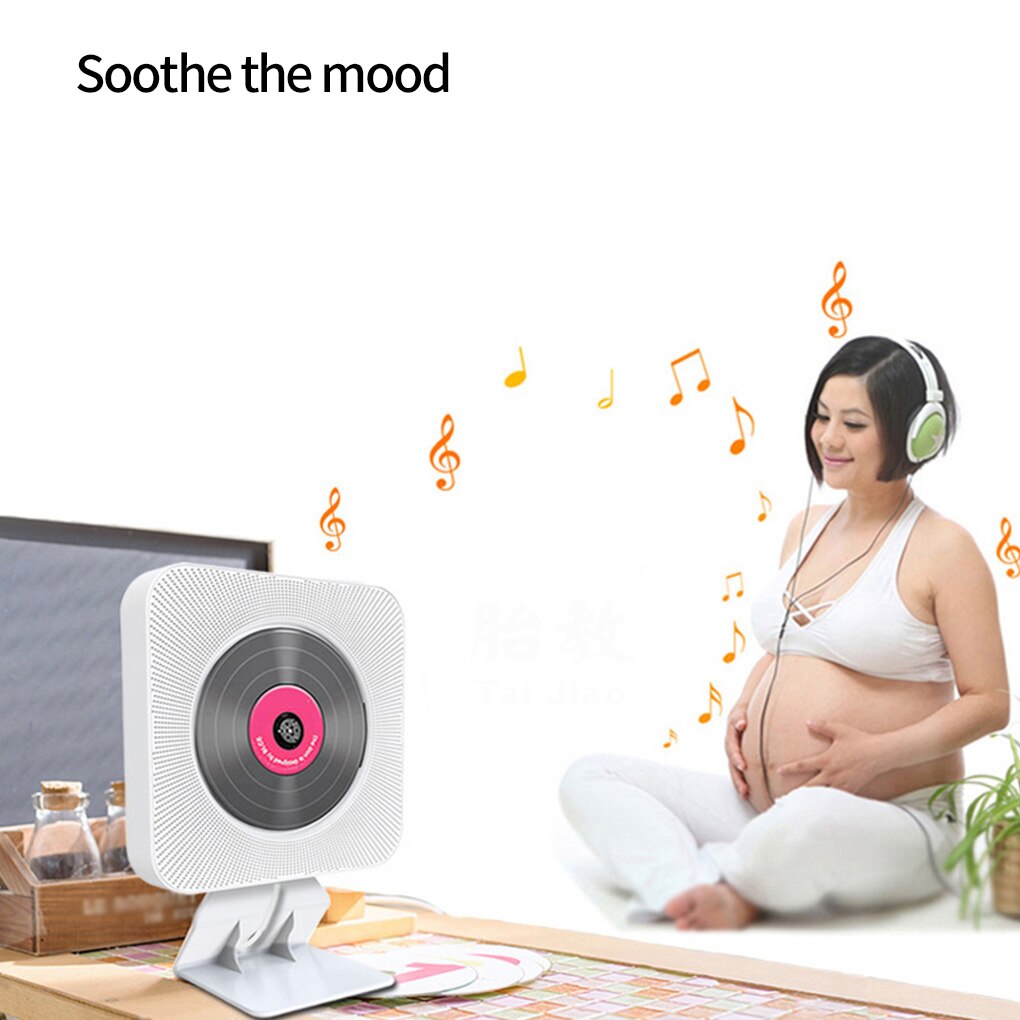Wall Mounted CD Player Surround Sound FM Radio Bluetooth USB MP3 Disk Portable Music Player Remote Control Stereo Speaker