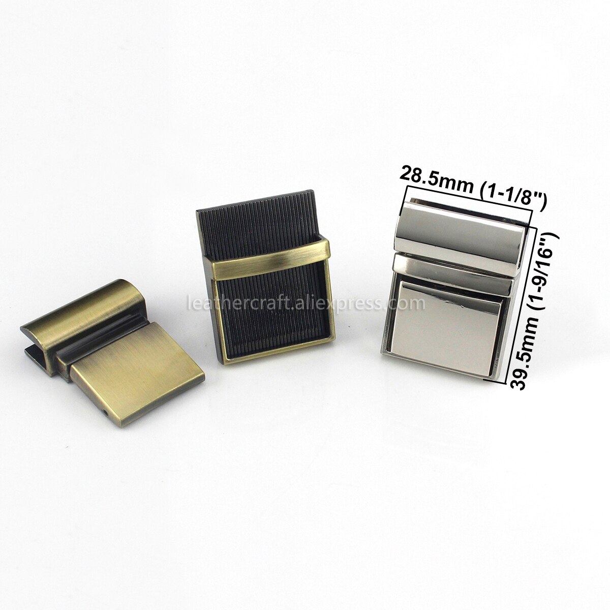 Cierre cuadrado de Metal para mujer, hebilla de cierre de giro para artesanía de cuero, bolso, bolso, accesorios de Hardware DIY, 1 ud.