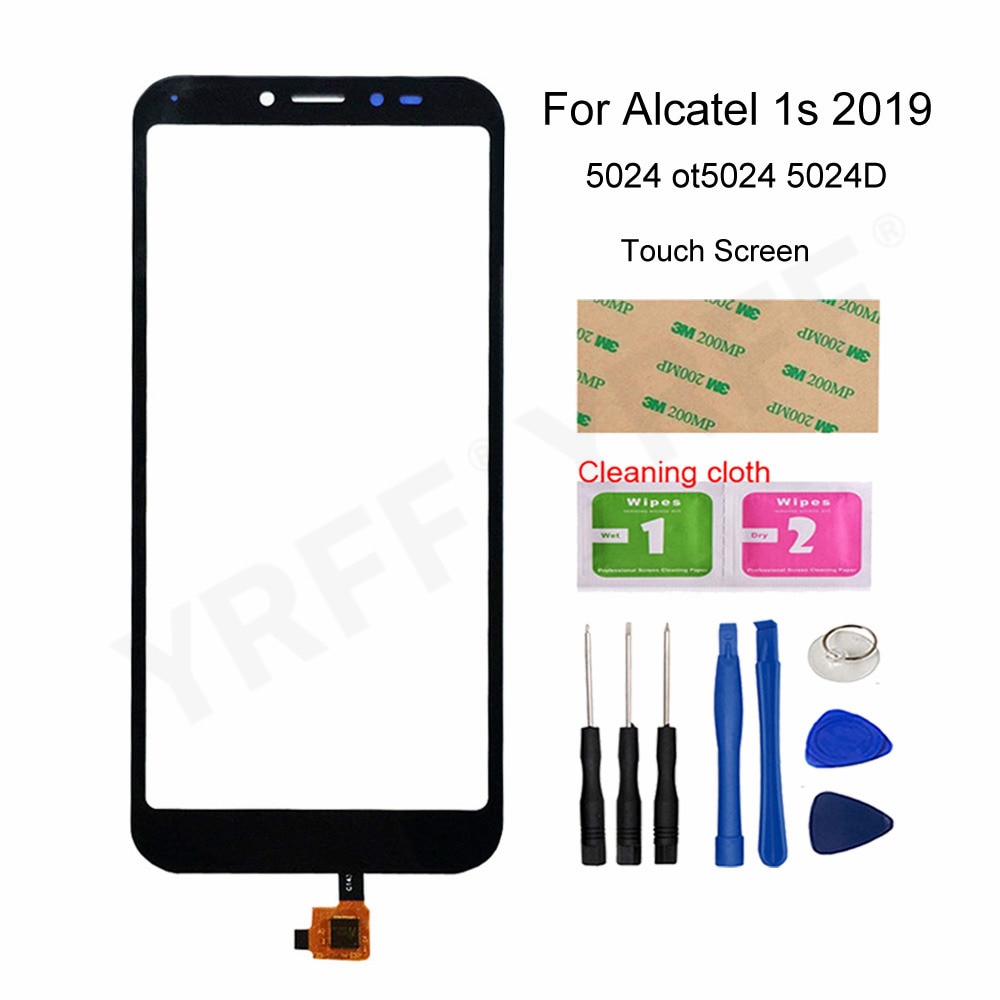 Para alcatel 1s 2019 painel da tela de toque para alcatel 1s 2019 5024 ot5024 5024d digitador da tela toque sensor painel vidro frontal