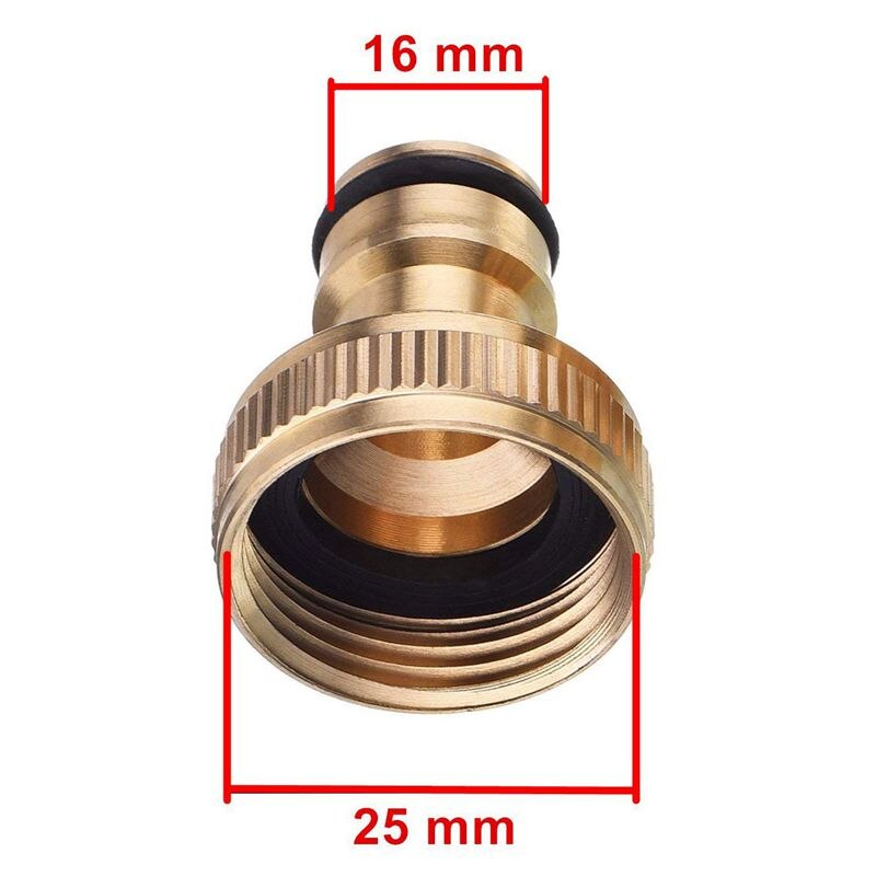 2 Pack 3/4-Inch Garden Hose Tap Connector Brass Garden Hosepipe Tap Connector Threaded Faucet Adapter