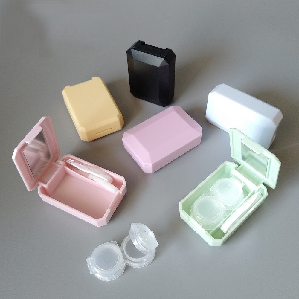 Stałe kolorowe soczewki kontaktowe śliczne mini soczewki kontaktowe zestaw robić pielęgnacji soczewki pojemnik soczewki skrzynka dla kobiet mężczyzn