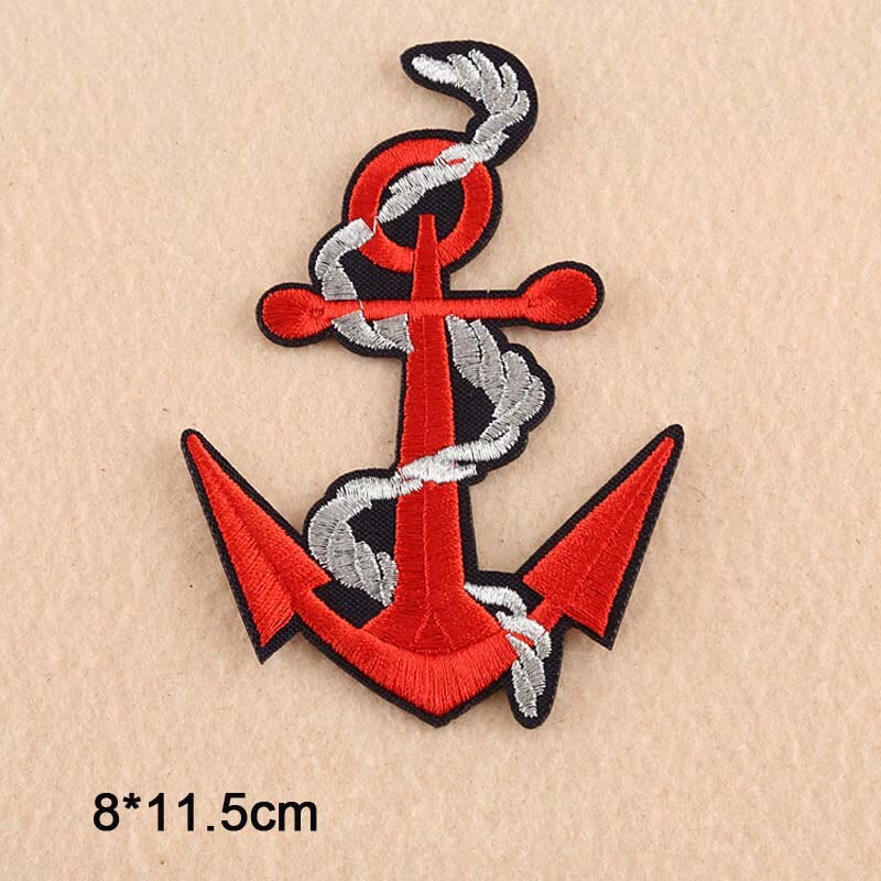 Rode Anker Iron On Patch Geborduurde Kleding Patch Voor Kleding Kleren Stickers Kledingstuk Kleding Accessoires
