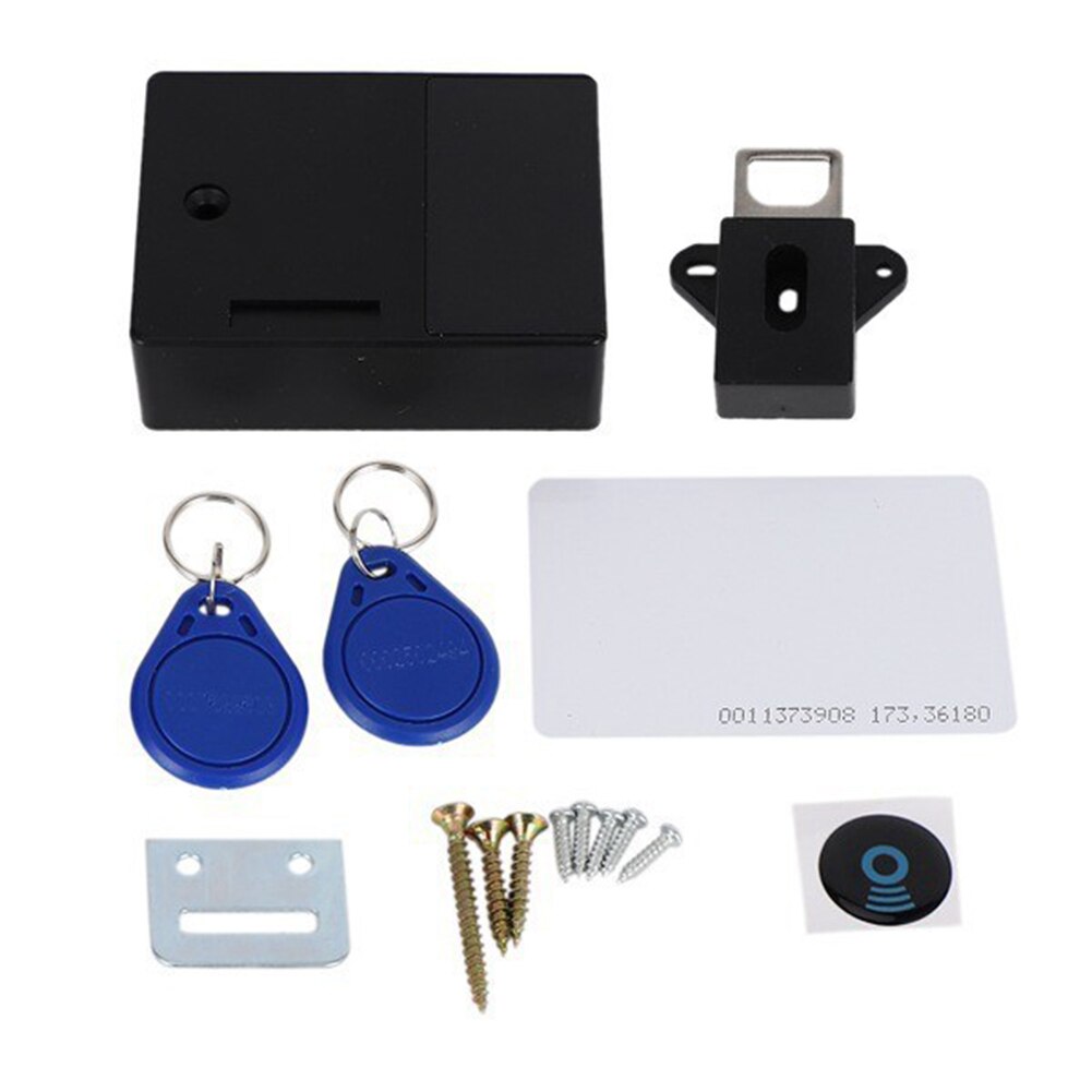 Invisible RFID Free Opening Smart IC Card Sensor Cabinet Lock Locker Wardrobe Shoe Cabinet Drawer Door Electronic Locks: black