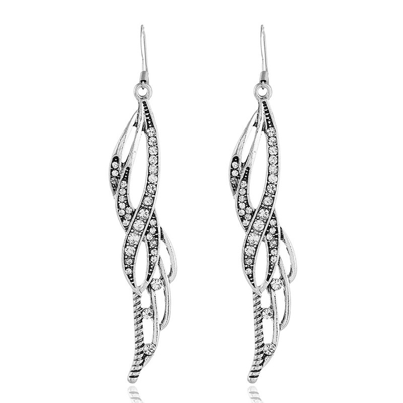 Promi Winkel FlüGel Ohrringe Für Frauen Mit kubisch Zirkon Steine Brincos Weibliche Schmuck Pendientes Mujer Brincos 2E559
