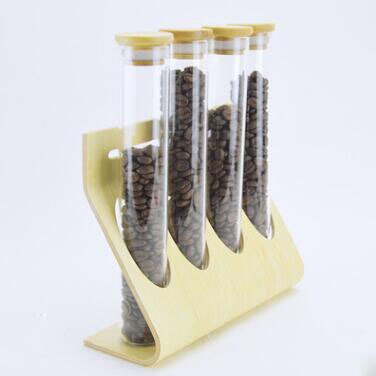 Coffee Bean Display Rack Flower Tea Display Rack Stand Cereals Canister Glass Test Tube Sealed Display: Red
