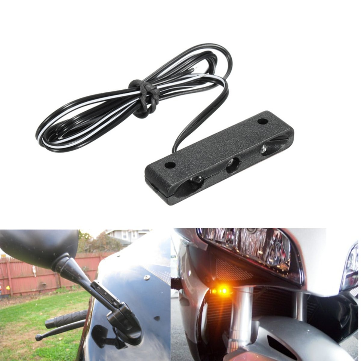 Universele DC 12 V Motorcycle 3 LED Richtingaanwijzers Achter Blinker Kentekenplaatverlichting Achterlicht Voor Mini Hendel Gele Lichten