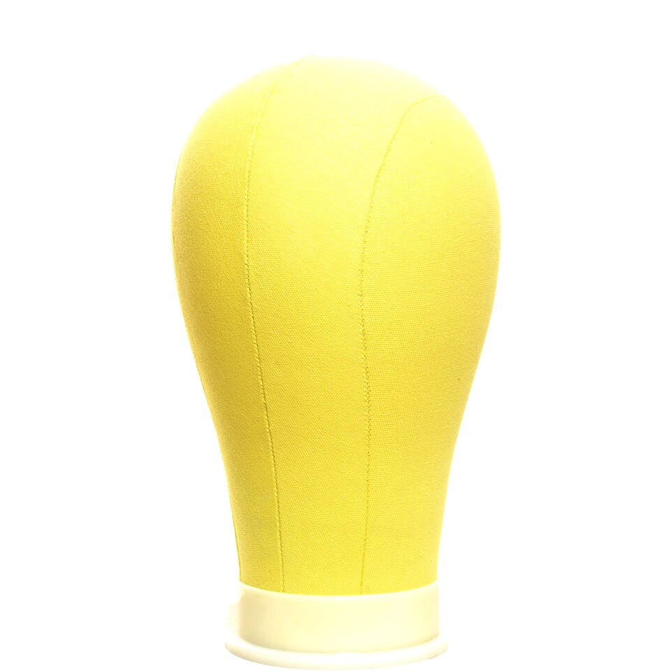 Yellow Block Canvas Manikin Head Wigs Mannequin Head Displaying Making Styling Model Manikin Head For Making Sew in wigs