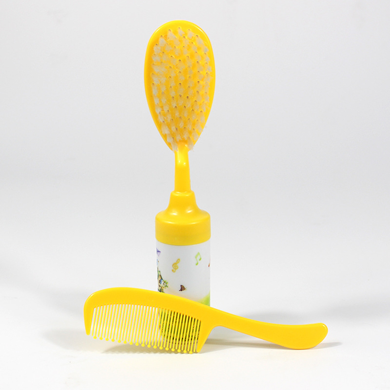 Baby Cartoon Comb Brush Supplies Bathing Washing Hair Soft Bristle Safe Head Massage Baby 2Pcs/Lot Wash Nursing Hair Brushes: Yellow2