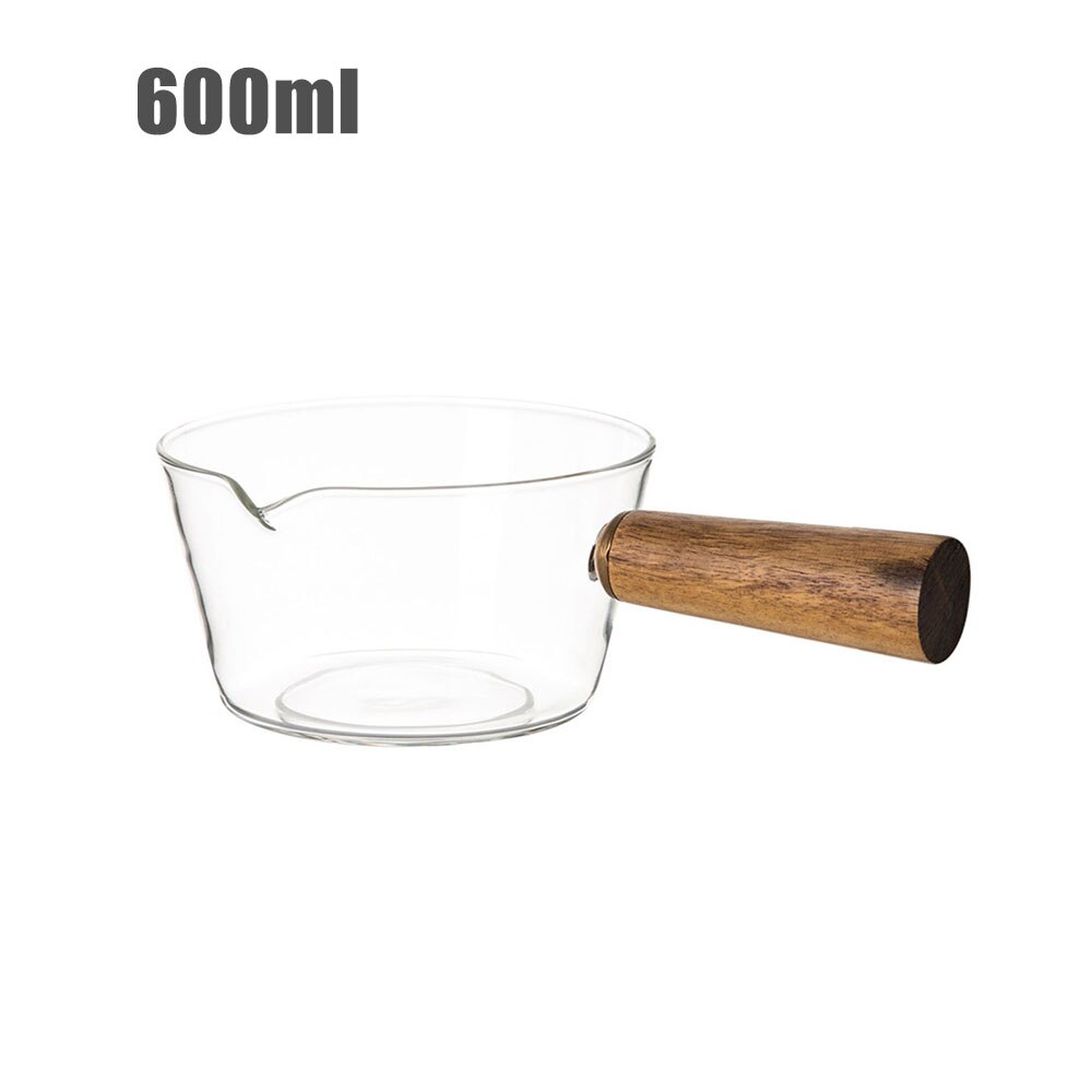 Glass Cookware Cooking Soup Stock Pot Tools Of Dishes Tableware Kitchenware Kitchen Accessories Wooden Handle Open Flame Heating: 600ML