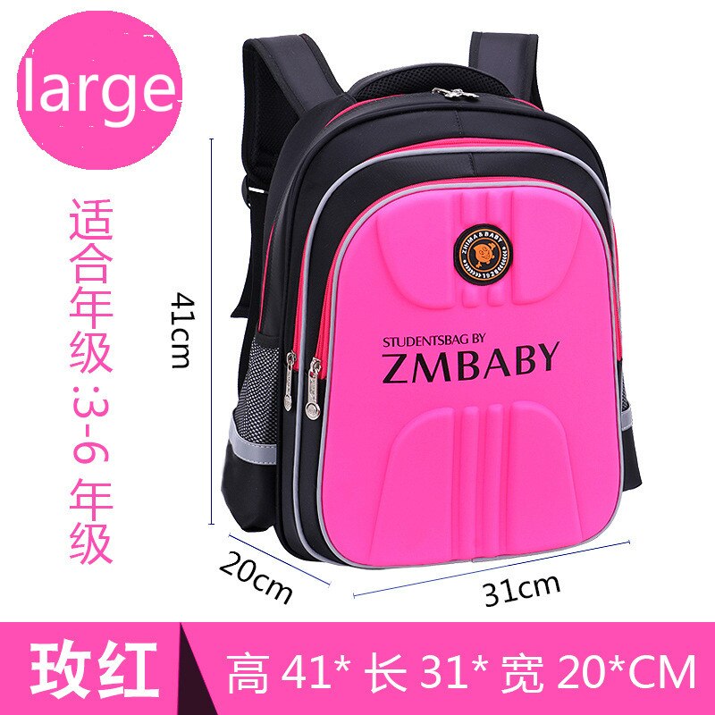 Wasserdichte schulranzen für jungen und mädchen der 1-3-6. klasse, orthopädische schulrucksäcke, grundschulranzen: Großes rosa
