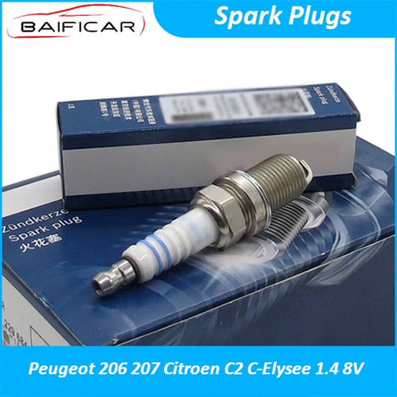 Baificar Brand Spark Plugs 4PCS Copper Core Nickel Alloy Plug For Peugeot 206 207 Citroen C2 C-Elysee 1.4 8V