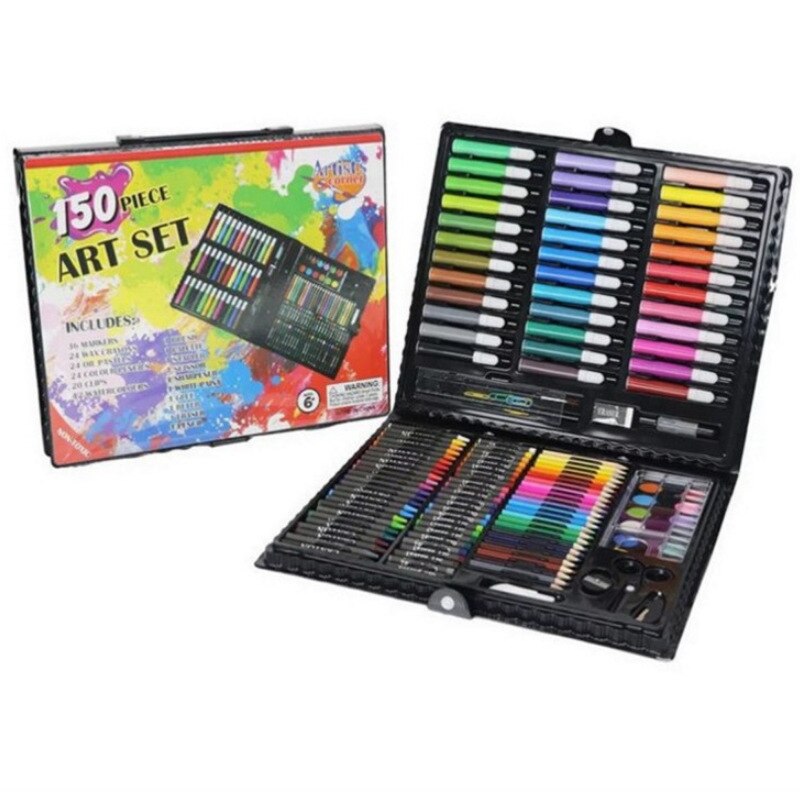 150PCS/Box Art Drawing Set With Watercolor Pens-Crayons-Oil Pastel-Color Pencils-Palette Paintings Tools Art Supplies Stationery