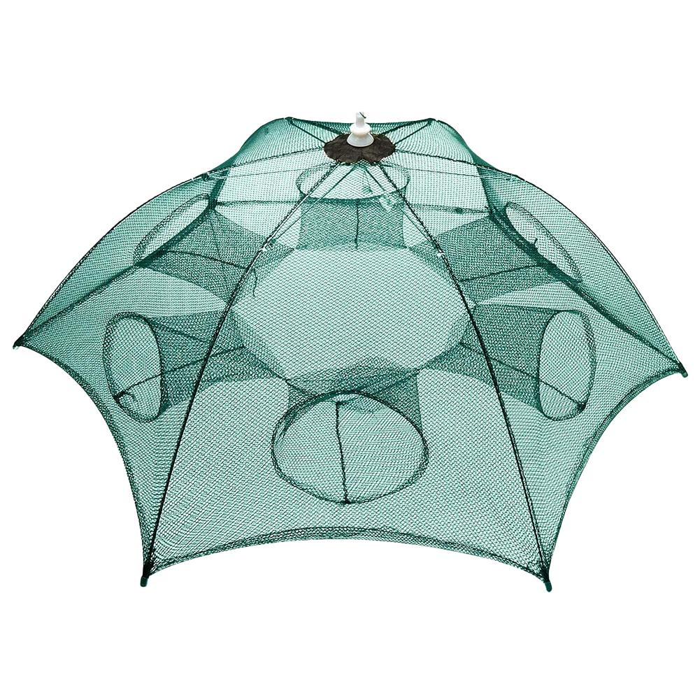 Small Mesh Fishing Net 6/10/16 Holes Automatic Folded Fishing Nylon Net With Zipper Automatic Foldable Thickened Fishing Net: Red