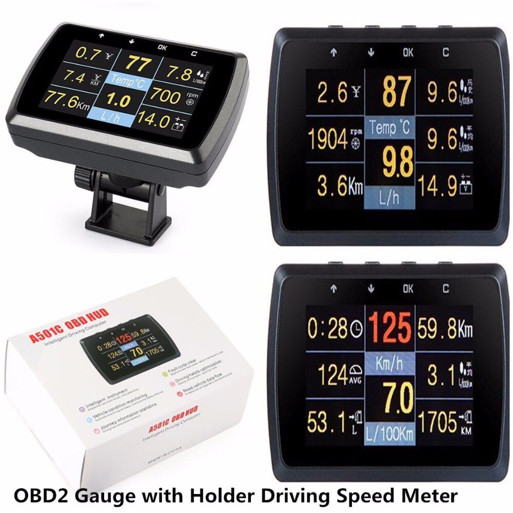 Obd obd 2 gauge holder kørehastighedsmåler brændstof vandtemperatur display til køretøj