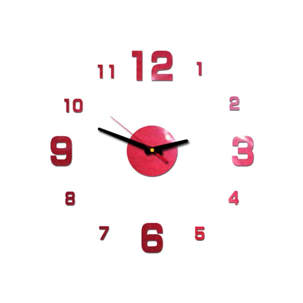 販売壁時計時計時計 3d diyのアクリルミラーステッカーリビングルームのクォーツ針ヨーロッパ時計リ... – Grandado