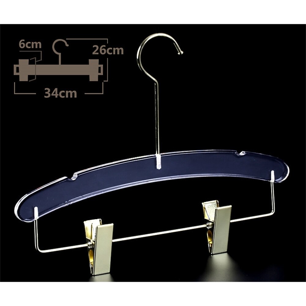 Acrylic Transparent Hanger Clothing Display Rack Store Adult Hanger Pants Rack Clip Crystal Seamless Suit Coat Clothing Hanger