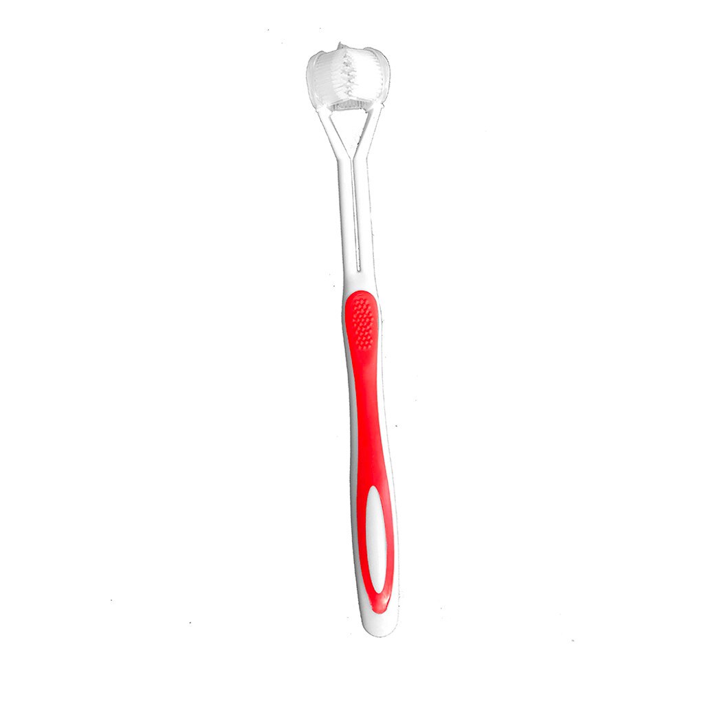 Special Needs 3 Sided Toothbrush 360 Surround Toothbrush Complete Coverage Toothbrush Oral Cleaning Tools #YL5: red