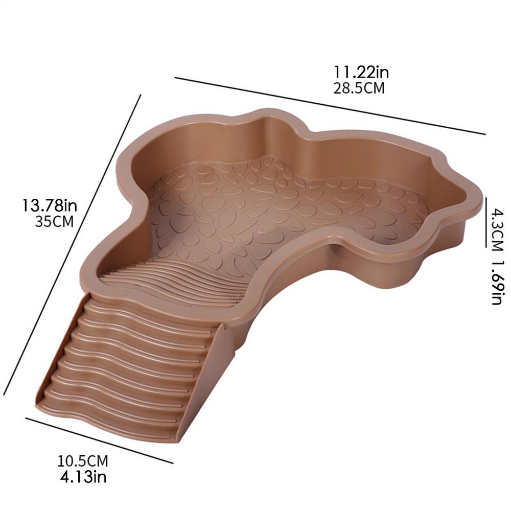 Reptile Water Pool Hermit Crab Bathing Pool with Ladder amphibian bathing basin turtle bathing terrace shower basin for Turtle: Chocolate