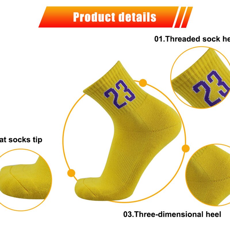 Calcetines de baloncesto de números de algodón, calcetines deportivos gruesos de Elite, antideslizantes, duraderos, calcetines de base de toalla para monopatín