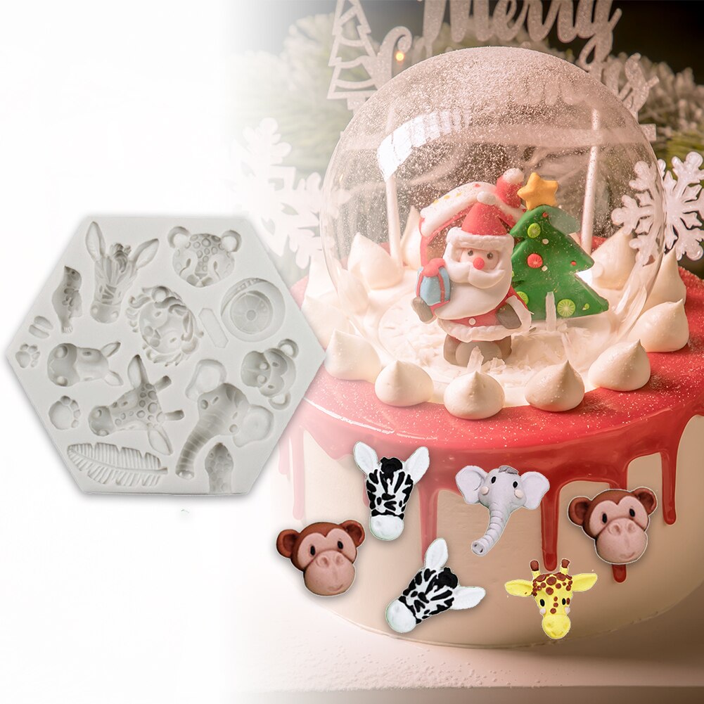 Siliconen Cakevorm 3D Jungle Animal Fondant Cake Chocolade Keuken Gereedschap Cakevorm Bakvormen Keuken Siliconen Bakken Gereedschap