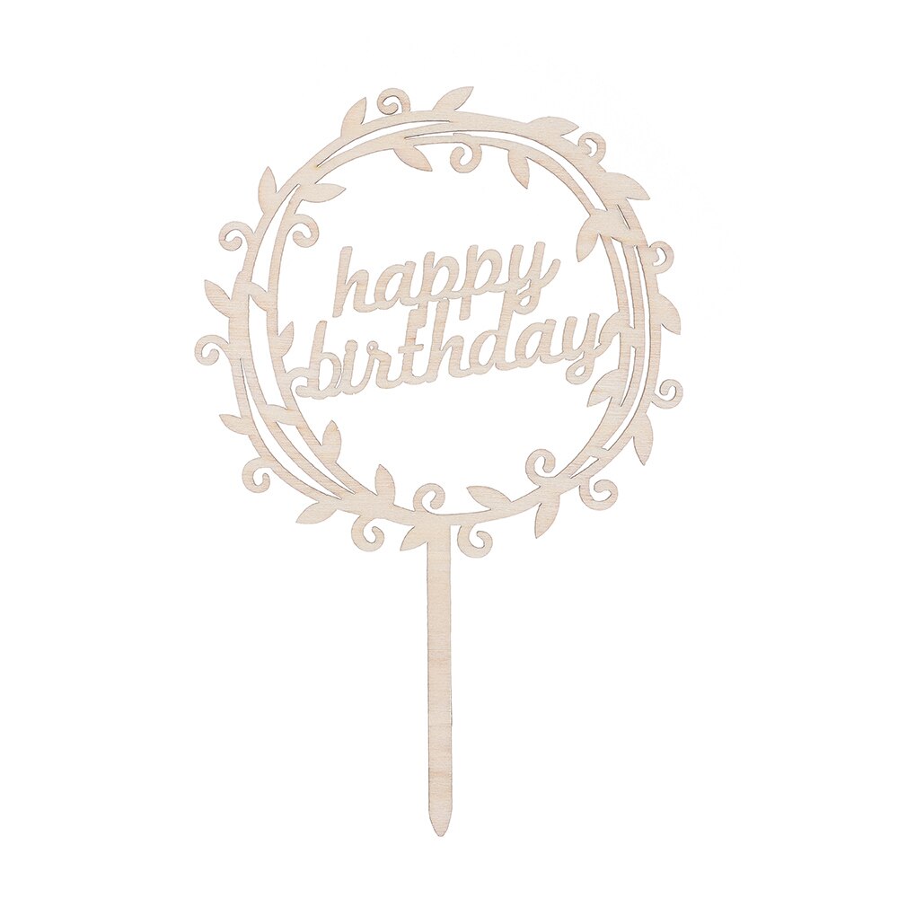 Puinen kakku silinteri hyvää syntymäpäivää vintage kakku koristeet suosii tarvikkeet maalaismainen häät kihlautumiskakku työkaluja: 3