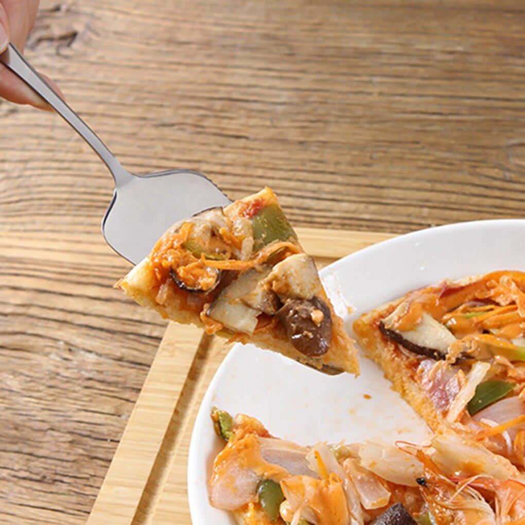 Portable 1PC Stainless Steel Serrated Edge Cake Server Blade Cutter Pie Pizza Cake Shovel Kitchen Baking Pastry Spatulas