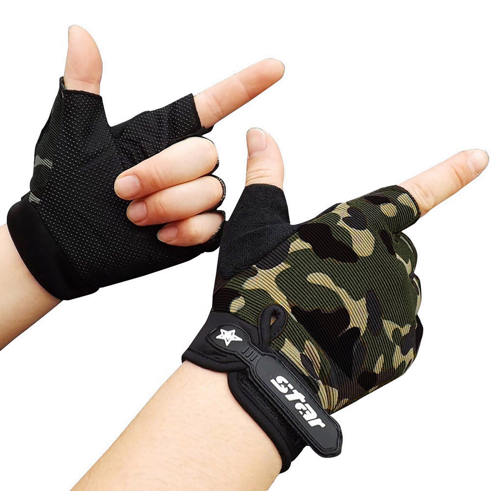 Men Antiskid Cycling Bike Fitness Sports Half Finger Gloves Men Women Windproof Non-slip Shock Absorption Cycling Bicycle Gloves