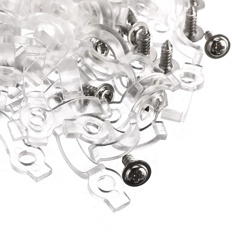 100 Stuks Montage Beugel Bevestiging Clip 8 Mm Voor 3528 10 Mm Voor 5050 5630 Led Strip Licht Met Schroeven
